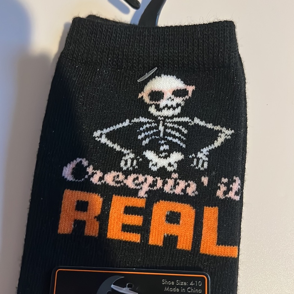 NWT Black Creepin’ It Real Tube Socks
